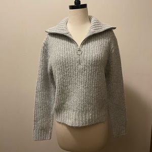 Sincerely Jules Zip Front Sweater Gray